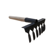Грабли металлические витые 5 зубьев с деревянным черенком 370mm  ...Рубин-7 ГВ5