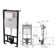 Скрытая система инсталляции для сухой установки (для гипсокартона) (высота монтажа 1,2 м) Sadroмodul...Alcaplast AM101/1120-BL-01