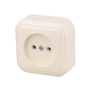 Розетка 1-ая открытая, без заземления, бежевая, Стандарт, RA 16-131-БЖ,  ...ЮПИТЕР JP7430-04