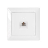 Розетка 1-ая телефонная (скрытая) белая, Стиль (85.2x75x40mm)  BYLECTRICA ТР4-034
