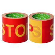 Лента оградительная 100mmх100m "STOP" , желто-красная (35 мкм полипропиленовая пленка)  ...ZOOM 02-5-5-003