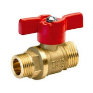 Кран шаровый 1/2" стандарт наружная-наружная резьба бабочка PN1.6 МПа, 11Б27п7  ...Цветлит ЦРБ0062