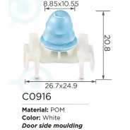 Клипса для крепления внутренней обшивки а/м европейских а/м/ Фиат  ...Forsage C0916(European car/Fiat)