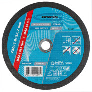 Круг отрезной по металлу, 230 х 1,6 х 22,2 мм, WA46TBF  Gross 74387