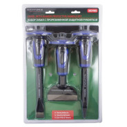 Набор зубил c прорезиненной защитной рукояткой, 3пр.(4х305мм,25х305мм,102х216мм),в блистере  ...Rock FORCE RF-5034HQ