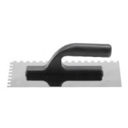 Гладилка нержавеющая  280х130mm зуб 10х10mm с пластмассовой ручкой  ...VOREL 6781