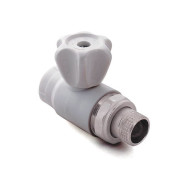 Кран шаровый ПП для радиатора 20х1/2" прямой, серый  РосТурПласт 27903