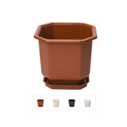 Кашпо с поддоном 16х16х14 cм (цвета в ассортименте)  DRINA 10006