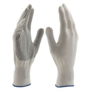 Перчатки из синтетической нити, ПВХ точка, 13 класс, белые, XL ... 67847