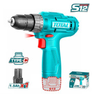 Дрель-шуруповерт, 12В, 1АКБ 1,5 А/ч, 20Нм,  TDLI12428TOTAL 