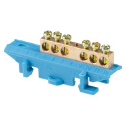 Шина "N" нулевая 6х9mm 6 групп c изолятором на DIN-рейку большая стойка  ...ЮПИТЕР JP7209-01