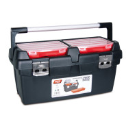 Ящик для инструмента пластмассовый 60x30,5x29,5см, с лотком, алюминиевая рукоятка,  ...TAYG 167003