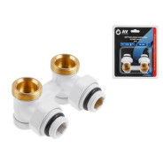 Клапан угловой вентильный 3/4" нар. для радиатора (мультифлекс), Белый (инд. упак.) (Обратка и ...AV Engineering AVE289002W