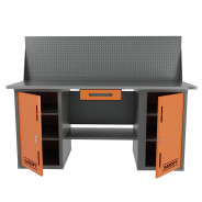 Верстак двухтумбовый с экраном и ящиком серый 1800*700  Garopt GT1800DDY1PP.orange
