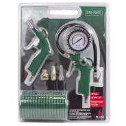 Пистолет для подкачки шин с манометром в комплекте с пистолетом обдувочным и шлангом(0-8.5 Bar,шланг...Rock FORCE RF-STG-26K6