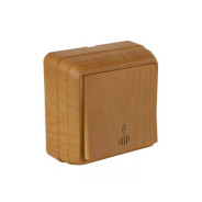 Выключатель 1-клав. проходной (с подсветкой, открытый) дуб, BRON (10 A, 250 V, IP 20)  21603160258...MUTLUSAN 21 603 160 258