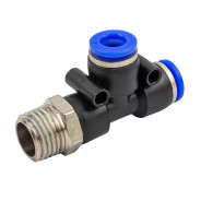 Фитинг Т-образный для пластиковых трубок 6мм с наружной резьбой 1/4"  ...Forsage F-SPD06-02