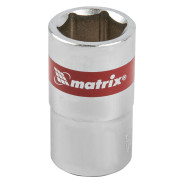 Головка торцевая, 15 mm, 6-гранная, CrV, под квадрат 1/2", хромированная  ...Matrix 13115