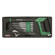 Набор-сет ножовка, разводной ключ 8", выколотки 8шт., 434х176mm  ...Toptul GCAT0801