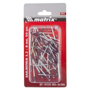 Заклепки 3.2 х 8 мм RAL 3005 (красное вино), 50 шт.  Matrix 40678