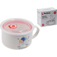 Кружка для супа с крышкой с паровыпуском, 850 мл, керамическая, COSMOS-4  ...PERFECTO LINEA 17-902417