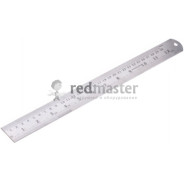 Линейка стальная дюйм/метрика L=12"=300мм  BAUM 27612