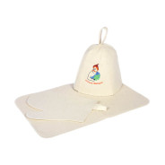 Набор для бани из 3-х предм. Шапка, коврик, рукавица  БАННЫЕ ШТУЧКИ 41085