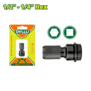 Переходник с квадрата 1/2 " на шестигранник 1/4"  DYLLU DTSV7K01