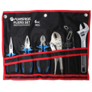 Набор шарнирно-губцевого инструмента 6пр. (бокорезы, плоскогубцы, утконосы, зажим гейферный, пассати...Forsage F-50614A