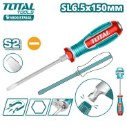 Отвертка шлицевая SL6.5x150мм  TOTAL TGTSL6150