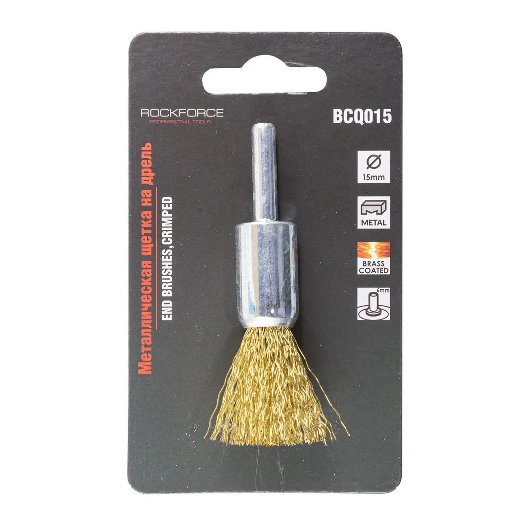 Кордщетка чашеобразная с хвостовиком для дрели 15мм Rock FORCE RF-BCQ015