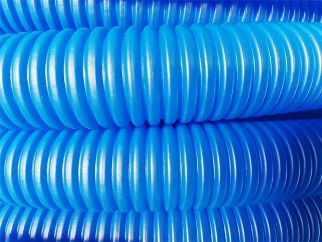 Трубка защитная гофрированная 22/27mm бухта 50м синяя (для 20 трубы) (Пешель для 20 трубы) AV Engineering