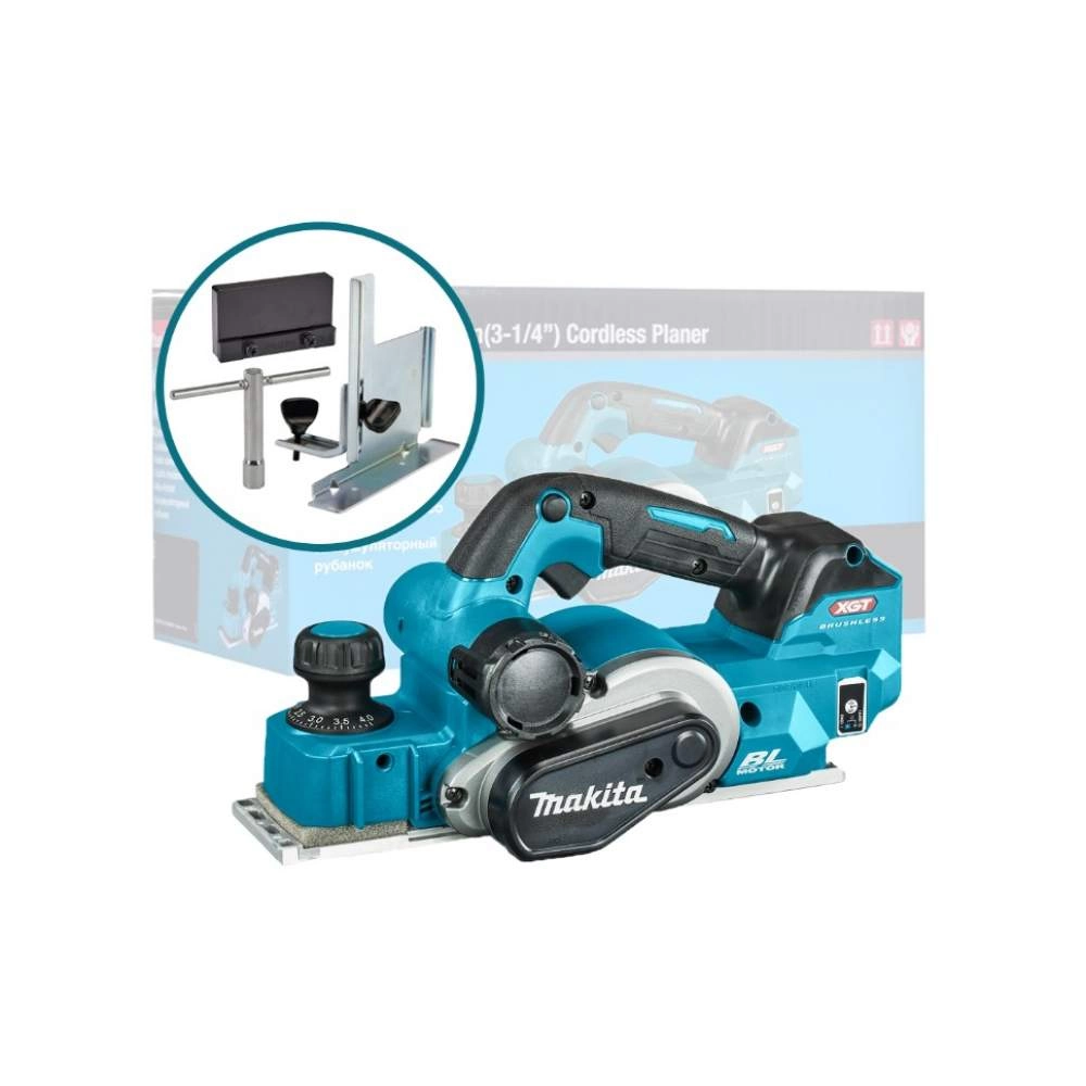 Рубанок аккумуляторный (40V / без АКБ и ЗУ / AWS / BL / Коробка)  ...MAKITA KP001GZ
