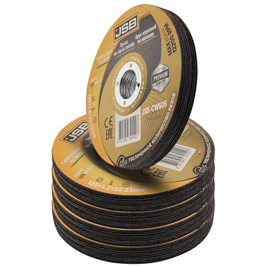 Круг отрезной по металлу 125x1,2x22,2мм(50шт к-т) JSB JSB-CW505 PREMIUM[50шт к-т]