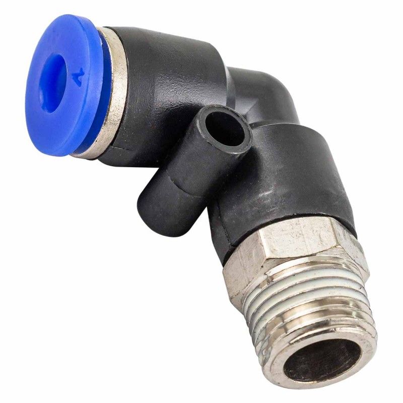 Фитинг  угловой для пластиковых трубок 4мм с наружной резьбой 1/8" Rock FORCE RF-SPL04-01