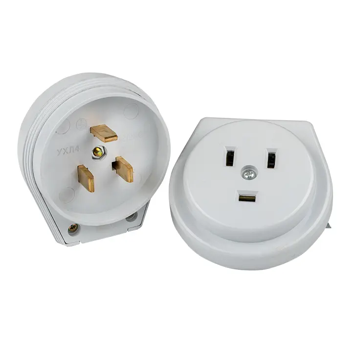 Разъем РШ-ВШ 32А 250В 2P+PE (СУ) пластиковый бел. PROximaEKF AS-250-H-02