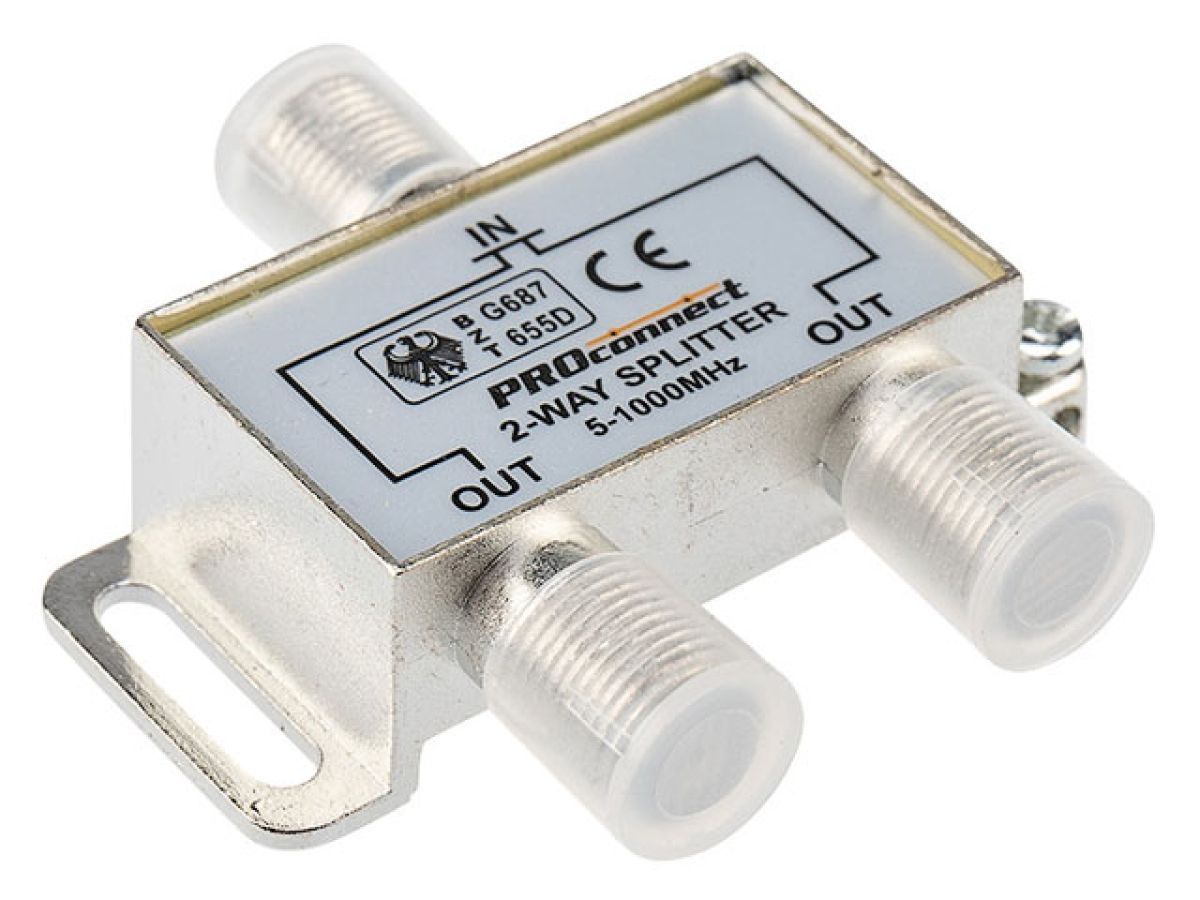 Делитель ТВ х 2 под F разъём 5-1000 МГц PROCONNECT REXANT 1505287