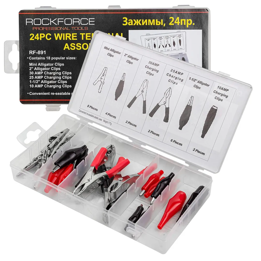 Коннекторы обжимные для автомобильной электропроводки, 24пр.  ...Rock FORCE RF-891