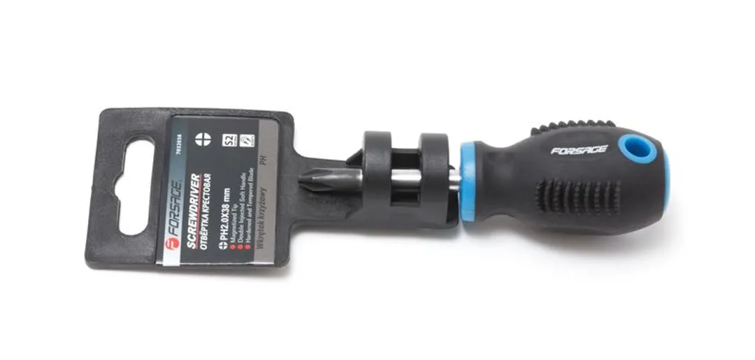 Отвертка крестовая магнитная "Profi" S2 PH2.0х38мм, Forsage F-7032038
