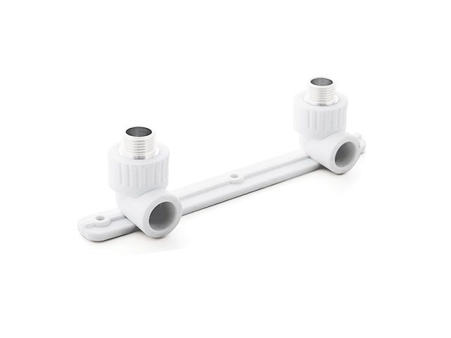 Колено ПП комбинированное под смеситель наружная резьба 20х1/2", белый РосТурПласт 10703