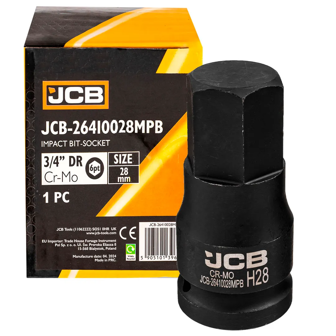 Головка-бита ударная 6-гранная 3/4", 28мм  JCB JCB-26410028MPB