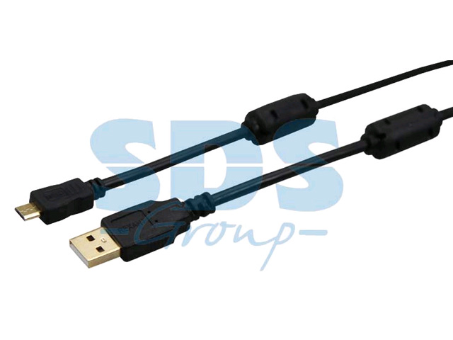Кабель micro USB (male) штекер - USB-A (male) штекер, 1.8 м, черный (с ферритами GOLD)  ...REXANT 18-1164-1