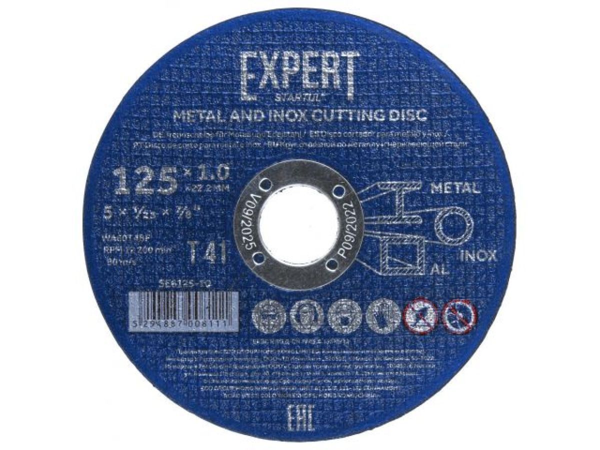 Круг отрезной 125х1.0x22.2 mm для металла и нерж. стали EXPERT  STARTUL SE8125-10