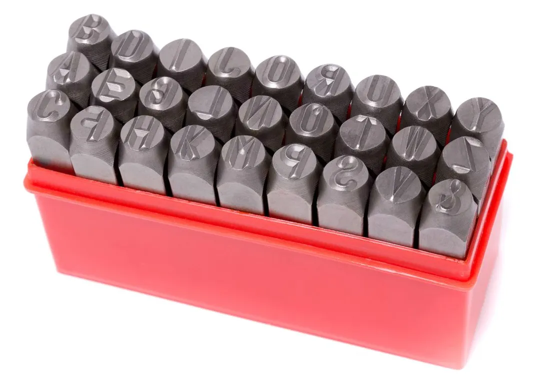 Набор штампов буквенных 3мм, 27пр., в пластиковом футляре  ...Forsage F-02703