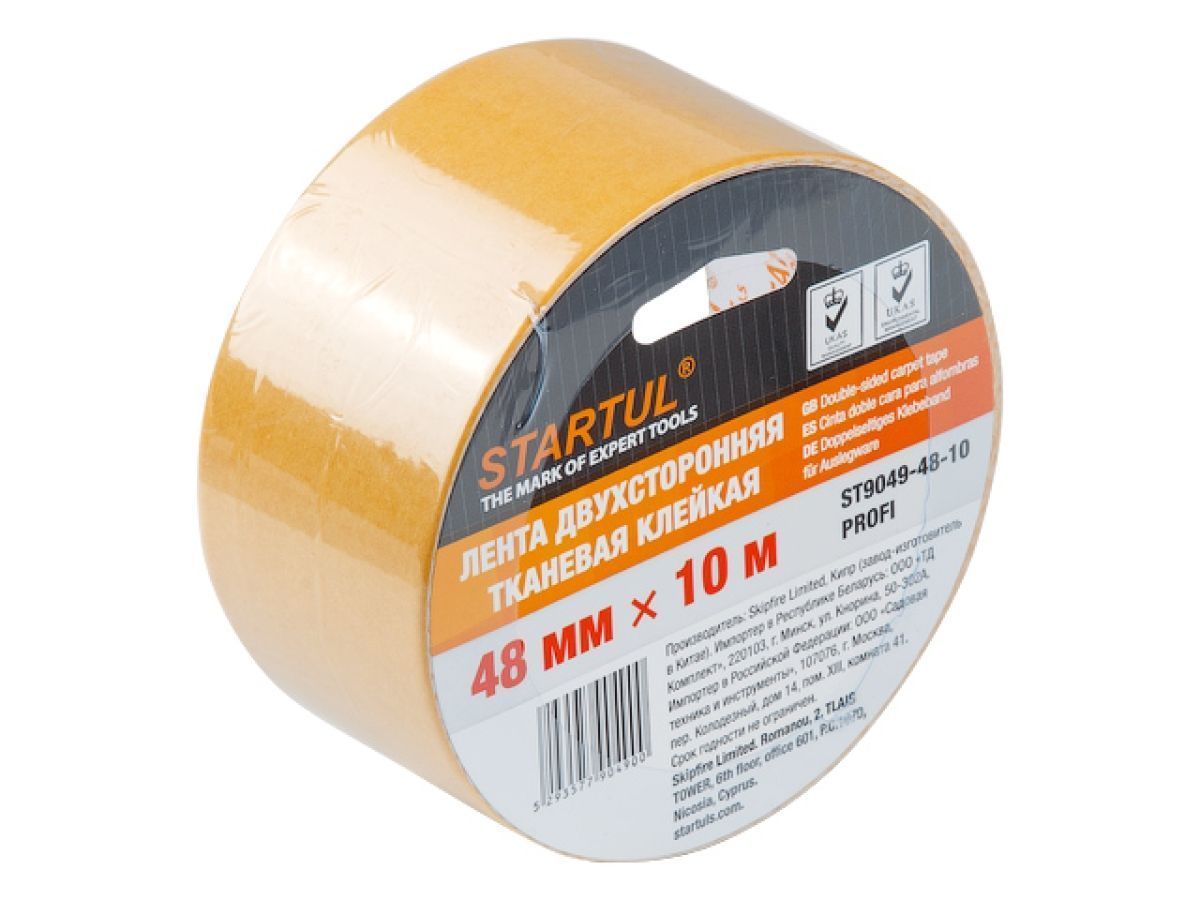 Лента двухсторонняя тканевая клейкая 48mmх10м PROFI STARTUL ST9049-48-10