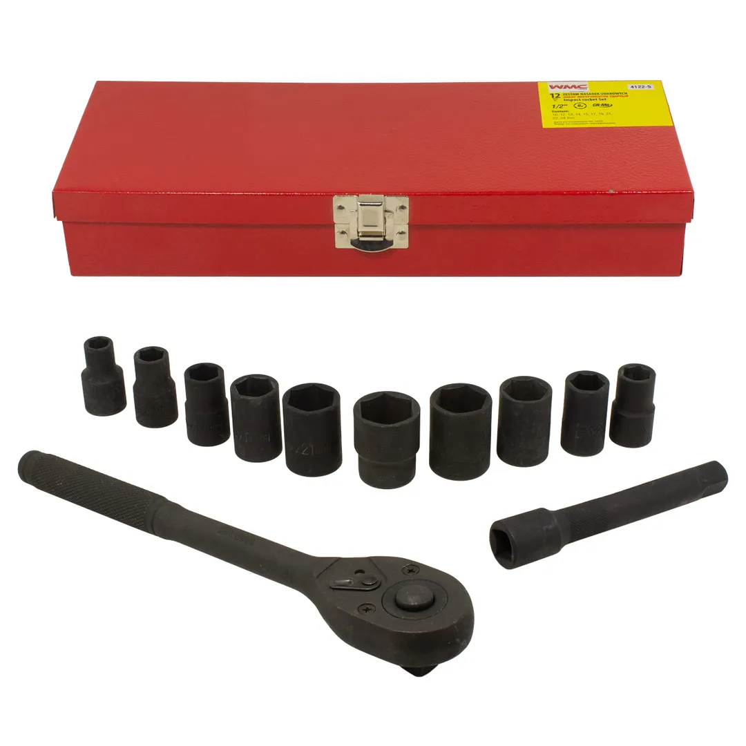 Набор инструментов ударных 12 пр. 1/2", 6 гр. (10-24мм)  WMC TOOLS 4122-5