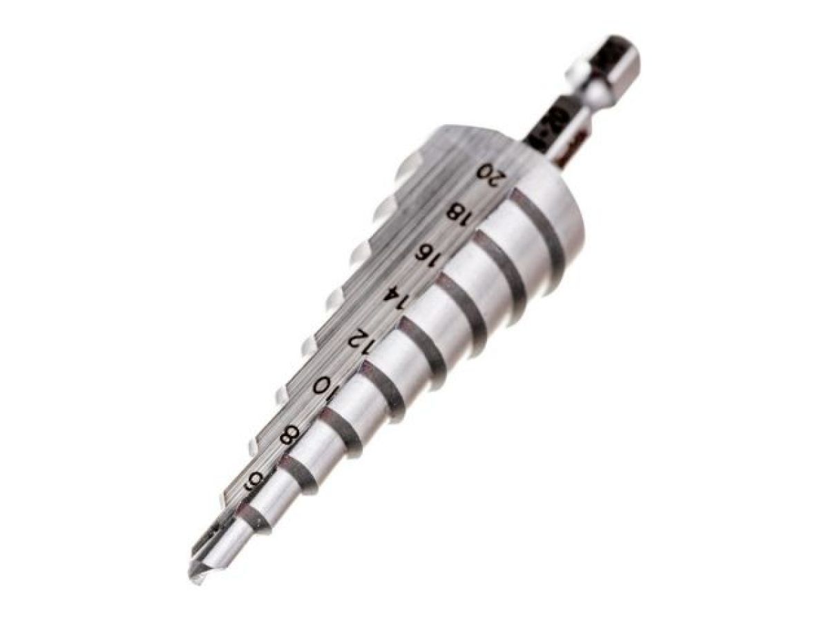 Сверло ступенчатое HSS с прямым желобком, 4-20x75, 1/4" MAKITA D-40098