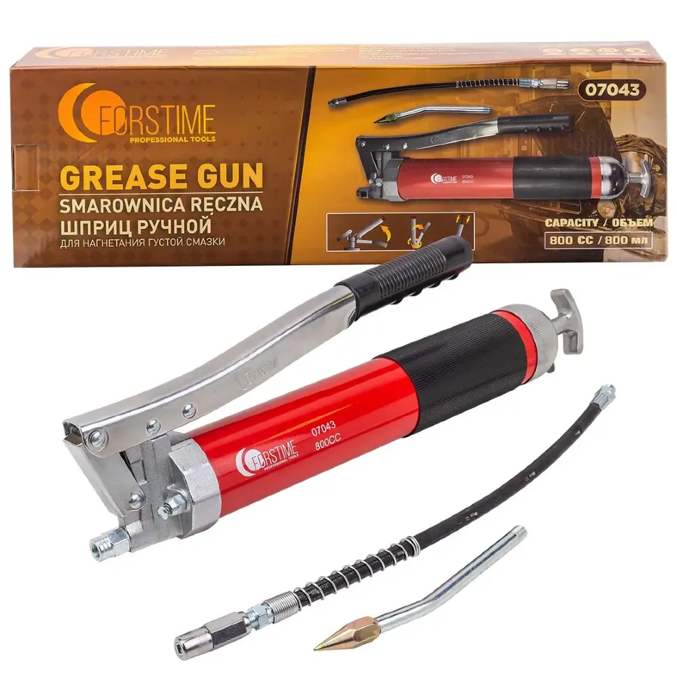 Шприц ручной для нагнетания густой смазки 800мл FORSTIME FT-07043