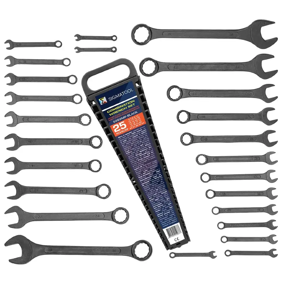 Ключи комбинированные, набор 25пр. (6-19, 21, 22, 24, 27, 30, 32мм) SIGMATOOL Sigmatool-5262MP BLACK