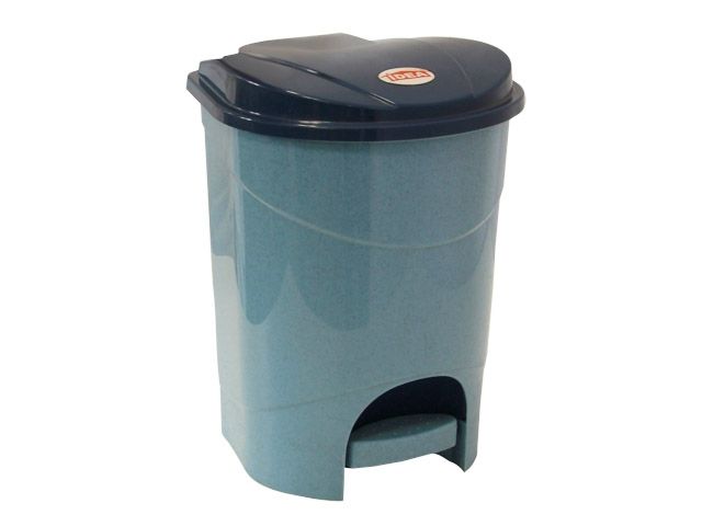 Контейнер для мусора с педалью 19л (голубой мрамор)  IDEA М2892